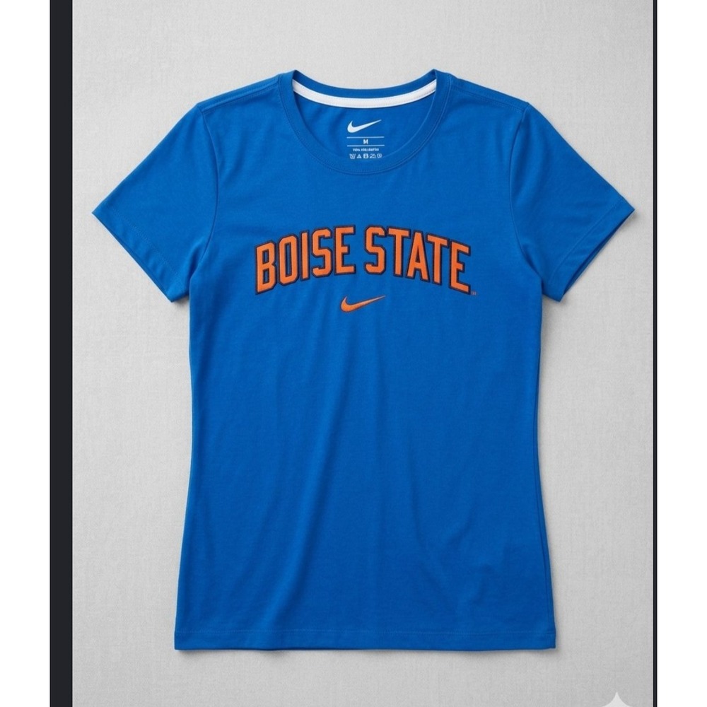 Nike Boise State Broncos T-Shirt Womens XL Blue Slim Fit Short Sleeve Cotton
